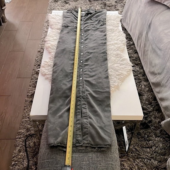 😍🛍 Sneak Peak Long Full Length Khaki Button Down Army Green Shirt Dress! Sz… - Picture 12 of 14